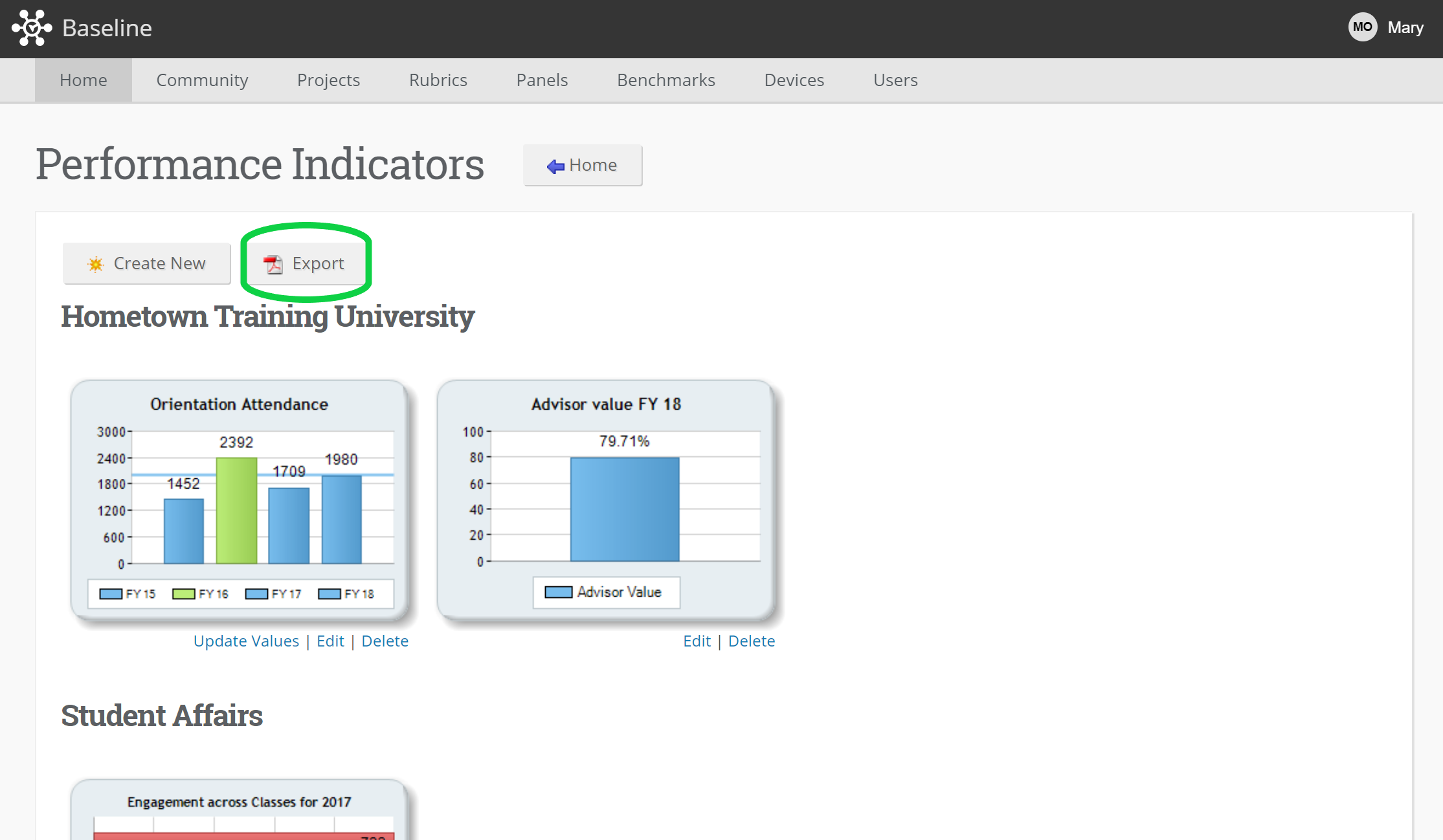 Creating KPIs in Baseline Baseline Help Center